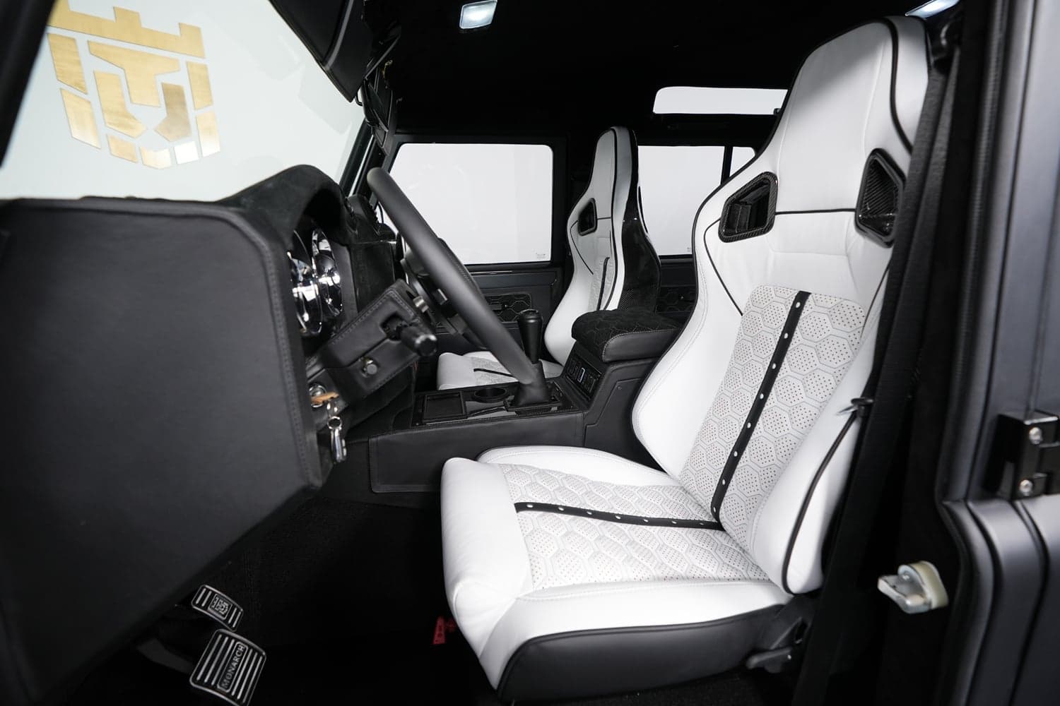 Interior Shot: Bespoke Seats Custom Land Rover Defender interior showcasing luxury seats