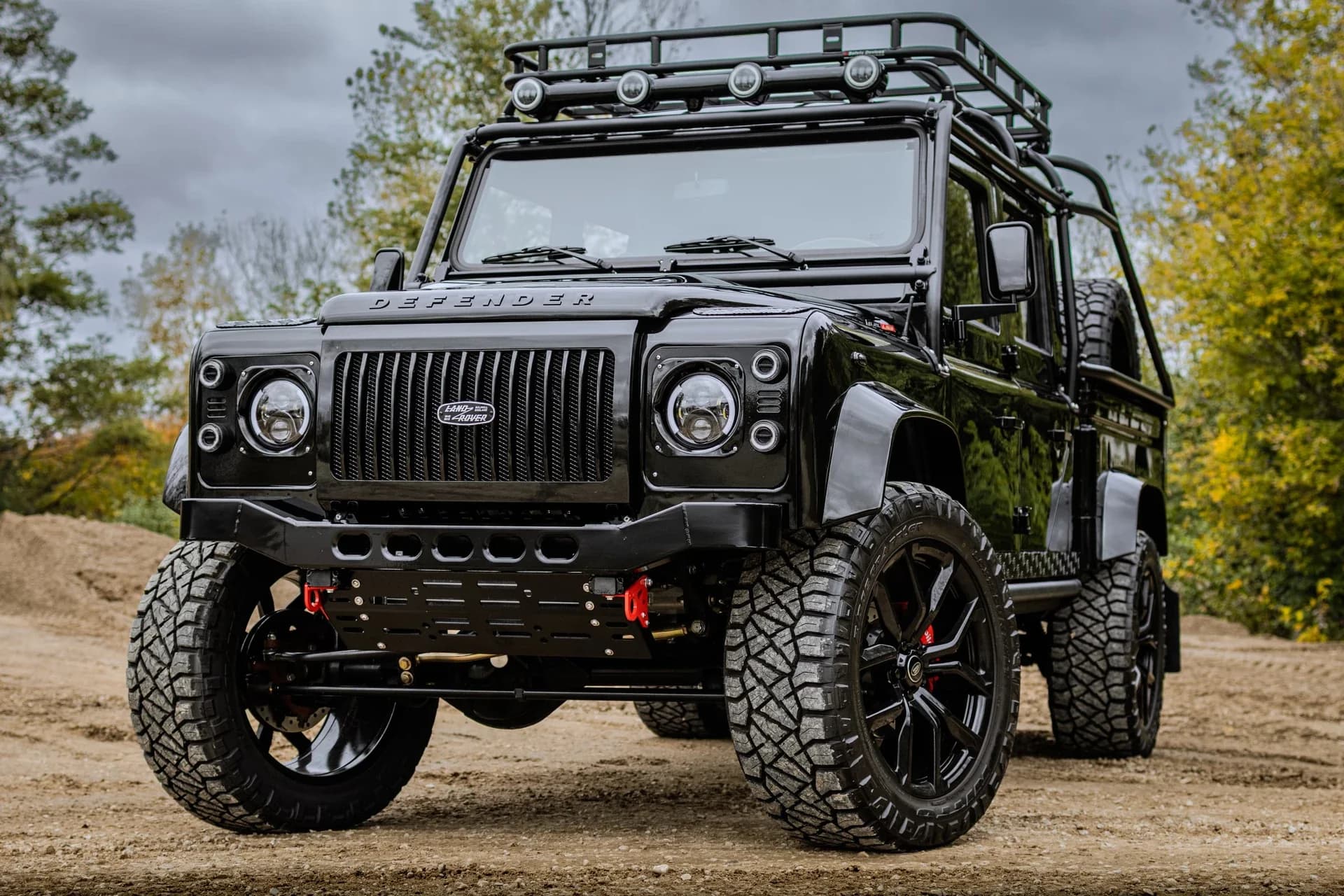 A Monarch Defender restomod build completed, illustrating the marriage of classic architecture and modern powertrain