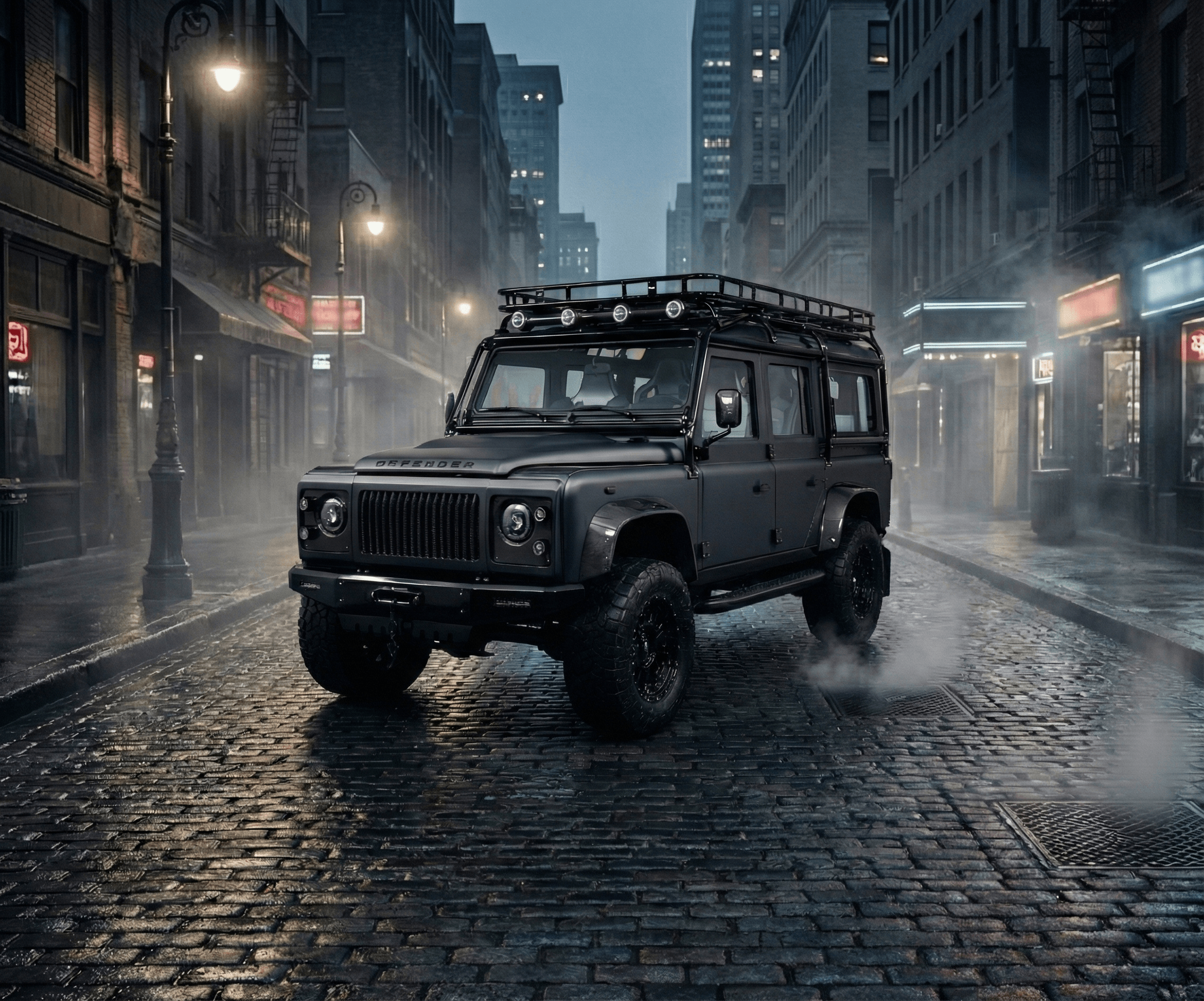 Black Land Rover Defender