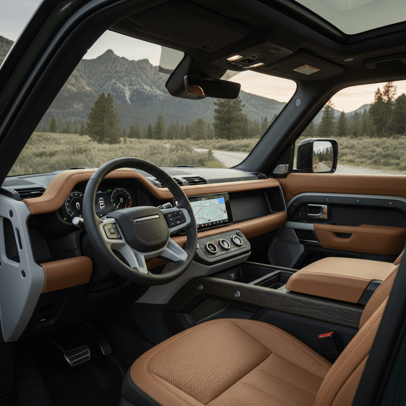 2024 Land Rover Defender 110 showcasing modern luxury interior and advanced technology features